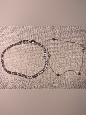 A Small Lot of Sterling Ankle Bracelets